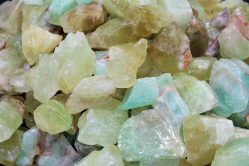 5 Pack Beautiful Green Calcite Rough Heart Cleanser Metaphysical Crystal Healing 