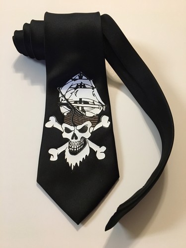 Pirate Ship and Skull Necktie
