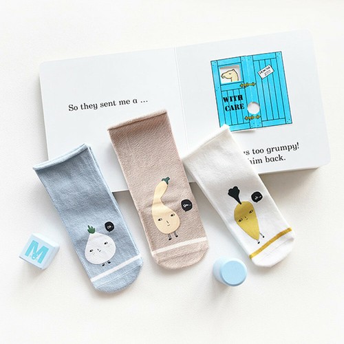 3 Pair Infant Toddler Baby Boy Girl Cartoon Animals Anti-Slip Knitted Warm Socks