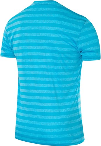 TCA QuickDry Mens Training Top Blue Striped Short Sleeve Gym Workout T-Shirt
