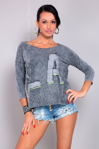 New Trendy Women/'s Top Jumper 3//4 Sleeve Boat Neck Tunic T-shirt Size 8-12 FT870