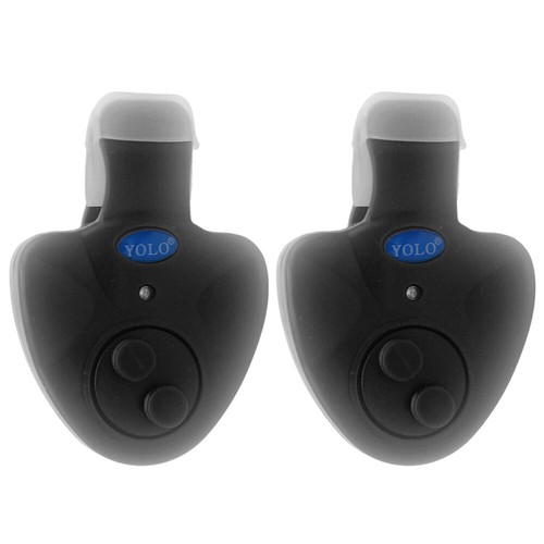 2X YOLO Elektronisch Bissanzeiger LEDFisch Alarmglocke Licht/&Ton Bite Alarm F6T4