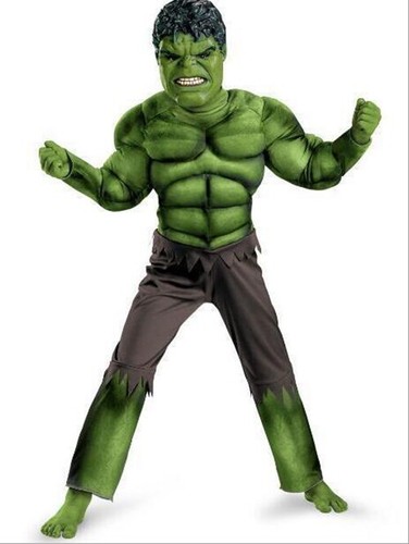 Deluxe Incredible Hulk Age 3-8 Boys Fancy Dress Kids Marvel Costume New