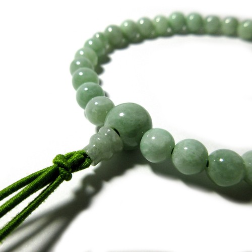 Green Jade Jadeite Gemstone Bracelet Prayer beads Rosary Women Gift Japanese
