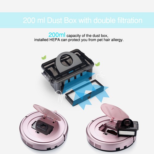 Eyugle KK290A Aspirapolvere Smart Robot Vacuum Cleaner Macchina Telecomando EU