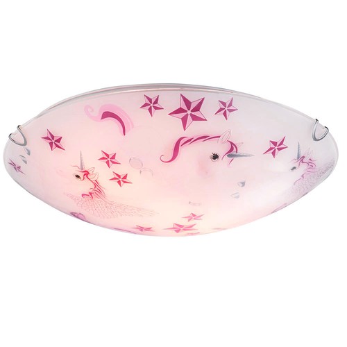 Einhorn Decken Lampe Mädchen Kinder Zimmer Leuchte Sterne Strahler rosa weiß