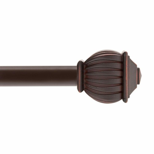 NEW Kenney Beckett 5//8 Standard Decorative Curtain Rod 48-86 Weathered Bronze