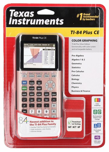New Sealed Texas Instruments TI-84 Plus CE Color Graphing Calculator Rose//Red