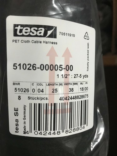 TESA 51026 kfz Gewebeband 38mm x 25m Klebeband Band bis 150°C MwSt DHL