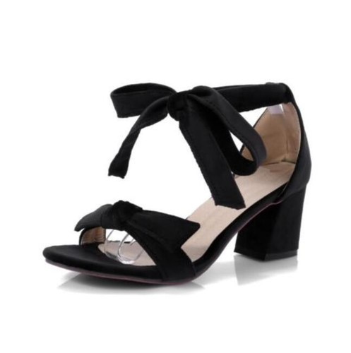Details about / Sexy Women Elegant Bowknot Peep Toe Strappy Block High Heels Sandal Plus Sz R138