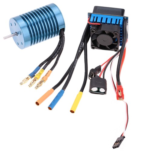 3650 4370KV 4P Sensorless Brushless Motor with 45A Brushless ESC for 1//10 RC