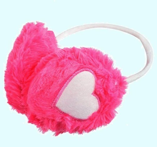 Heart-shaped Fluffy Warm Earmuffs Cute Kids Women Fashionable Winter Accessories