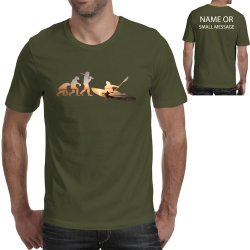 Évolution De Kayak Personnalisé T-Shirt Drôle Cadeau Singe à l/'homme kayak kayakiste