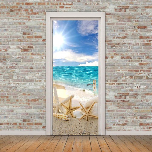 3D Removable Door Wall Sticker Wrap Mural Self Adhesive Decor Decal Starfish