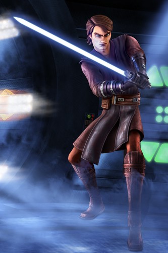 Star Wars Anakin Skywalker Clone Wars Original Art Print signed by Scott Harben