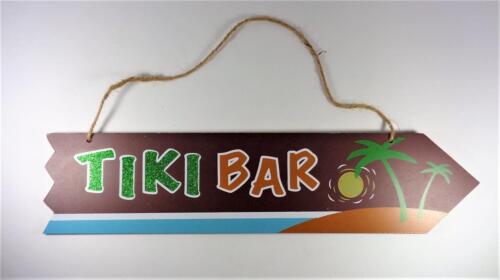 SUN /& BEACH LUAU DECORATIVE BEACH BAR HOUSE WALL SIGN TIKI BAR WITH PALM TREES