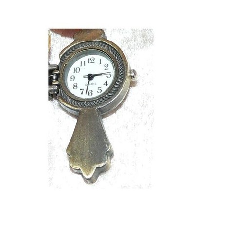 Schlüsselanhänger Taschenbaumler Leder Karabiner Vintage Taschenuhr Kreuz s14i