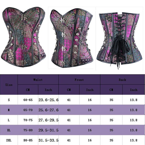 Black Corset Waist Training Steampunk Gothic Basque Bustier Punk ZX