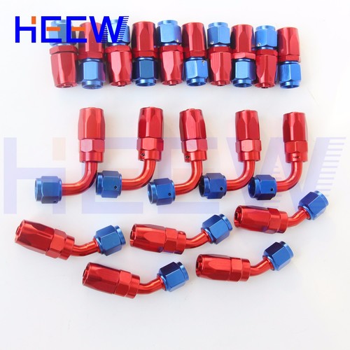 AN10 10-AN JIC-10 Fuel Swivel Fittings Hose End Oil Fuel Adaptor Red/&Blue 20pcs
