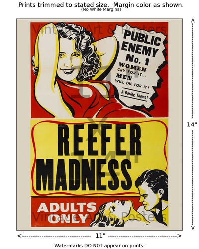 Reefer Madness #2 4 sizes, matte+glossy avail Vintage Film Movie Poster