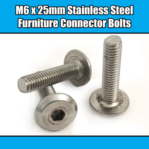 M6 en acier inoxydable meubles Joint Connecteur Boulons Fix lit bébé meuble table bureau 