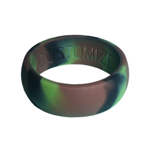 Word PERSONALIZED Name or Date Engraved! Custom Silicone Wedding Ring