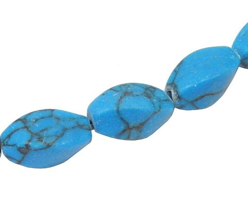 35 Türkis Steine Perlen 11 x 6 mm Natur Oval Edelsteine Schmucksteine BEST G774