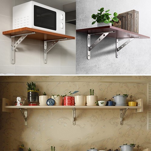 12 inch Shelf Brackets Stainless Steel 201 Triangle Shelf Support Load 132 lb