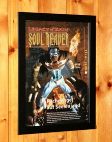Legacy of Kain Soul Reaver Dreamcast PS1 poster promozionale vintage / arte pubblicitaria incorniciato