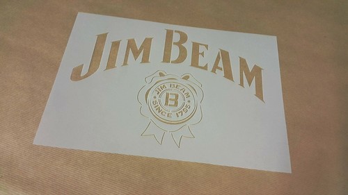 GRANDE logo Jim Beam NASTRO testo Stencil alta dettagliate AEROGRAFO VERNICE Whiskey A3
