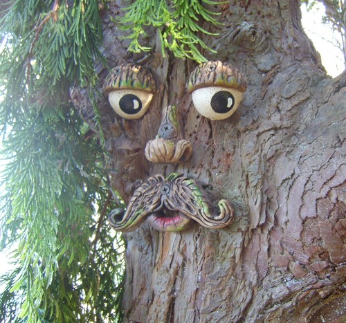 sculpture tree decoration statue Moustached TREE FACE Garden ornament gifts