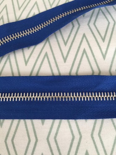 Azul con Cremallera De Diseñador Plata Dientes 87cm Doble Punta Abierta Cremallera De Alta Calidad