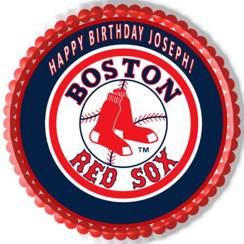 Edible Cake Topper OR Cupcake Topper Boston Red Sox Decor