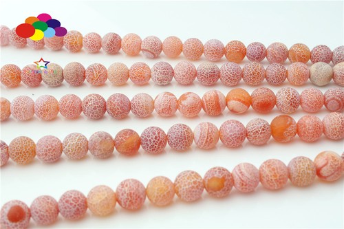 Nouveau À faire soi-même 6//8//10mm Naturelle Agate Rouge Effet Usé Stone Round Beads Fit Yoga Bracelet