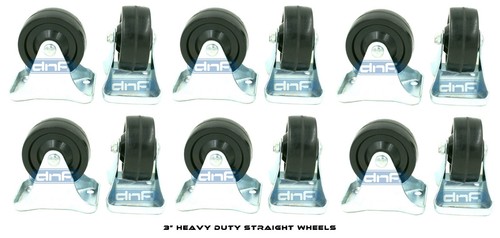 - SHIPS TODAY! 12 Pack 3/" Caster Wheels Rubber Plate Straight Movement