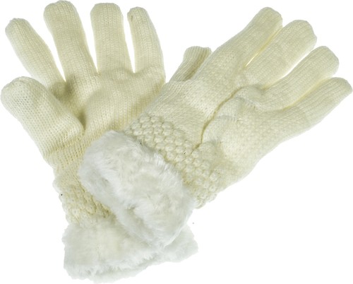 Aprileo Women/'s Knitted Gloves Solid Cable Faux Fur Lined Cozy
