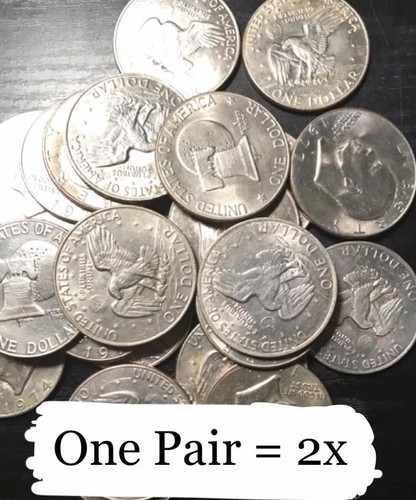 ✯2 Eisenhower IKE Silver Dollar Coins Pair P D Set 1971-1978 TWO Coin Lot 76 72✯