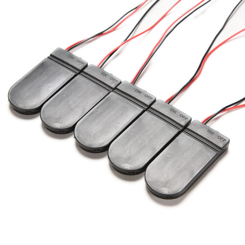 5X DIY CR2032 3V Knopf-Zellen-Batterie-Halter-Kasten mit Schalter ZBDE