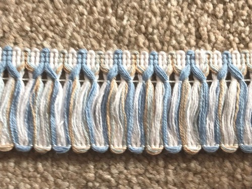2M Cotton Braid//Gimp//Fringe Trim 37mm Wide Craft//Christmas Blue//White//Brown