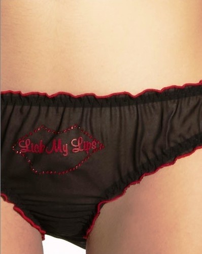 ANN SUMMERS BRIEF KNICKERS /"LICK MY LIPS/" Black//Red SIZES S/&M @New@ BNWT