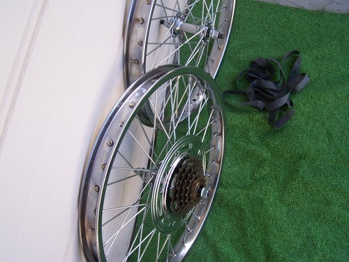 SET 20 X 1.75 BIKE STEEL HVY DUTY 1/" WHEELS FRONT /& 5 SPEED REAR 36 12GA