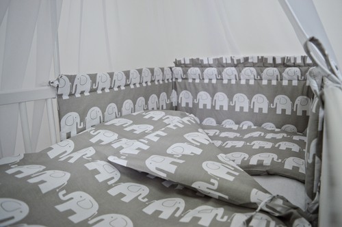 grey and white star cot bedding