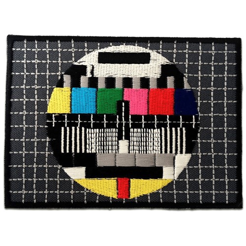 Patches Aufbügeln Aufnäher // Bügelbild Tv Testbild bunt 8 x 5,5 cm
