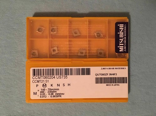 MITSUBISHI CCMT21.51 CCMT060204 US735 Carbide Inserts 10 PCS