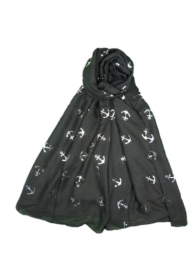 Metallic Foil Anchor Scarfs Women Ladies Wrap glitter 2 colors Gift For Friend