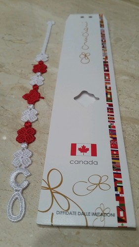 red and white Authentic New Cruciani Flag of Canada bracelet