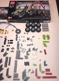 Lego TECHNIC Tractor with Pneumatic Log Loader (8049) - 100% Complete.
