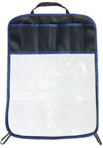 Auto Sitz Rücken Lehne Schmutz Schutz Organizer Tasche BLAU gekettelt SCHWARZ