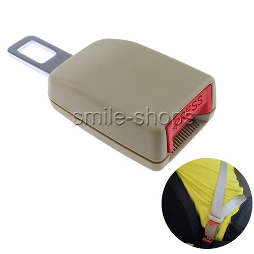 2X Auto Car Safety Beige Seat Belt Buckle Clip Adjustable Extender Universal