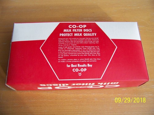 NOS Vintage CO-OP Red-Label Milk Filter Disc 100ct 6-1//2/" Plasti-Bond Cotton